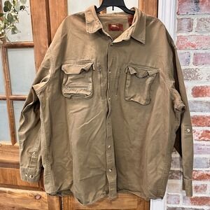 Bob Timberlake Mens Shirt XXL Khaki Button Down L/S Utility Outdoor Hunting